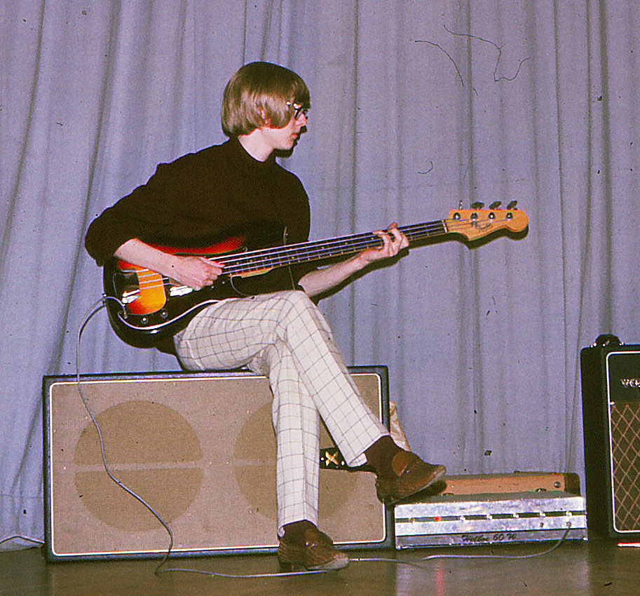 The pre-ACHE beginnings: Torsten Olafsson with the The Harlows and his Fender Precision bass guitar