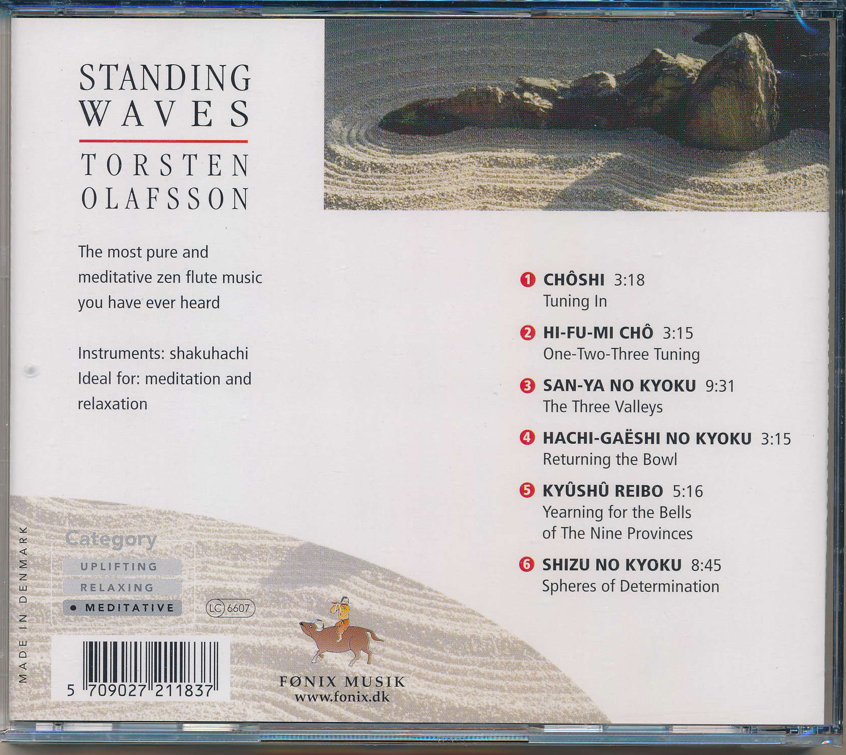 Standing Waves 2001 CD jewel case back